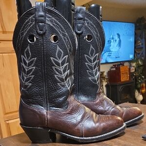 Double H Vintage 1999 Buckaroo Leather Cowboy Boots Mens Size 10.5EE